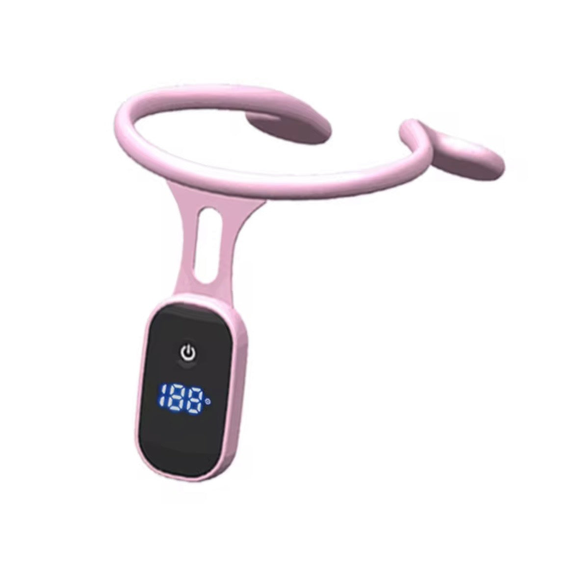 Pink electronic device with digital display on a white background Zenthera 