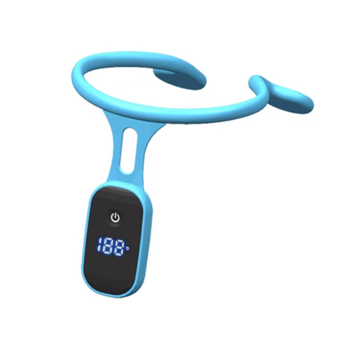 Blue electronic collar with digital display on a white background Zenthera